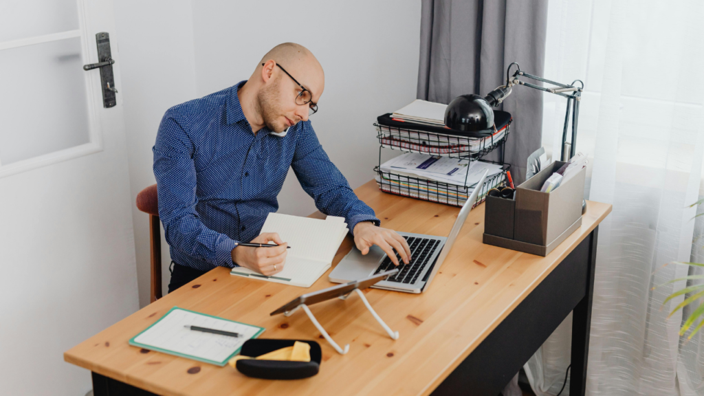Remote worker staying focused while working from home