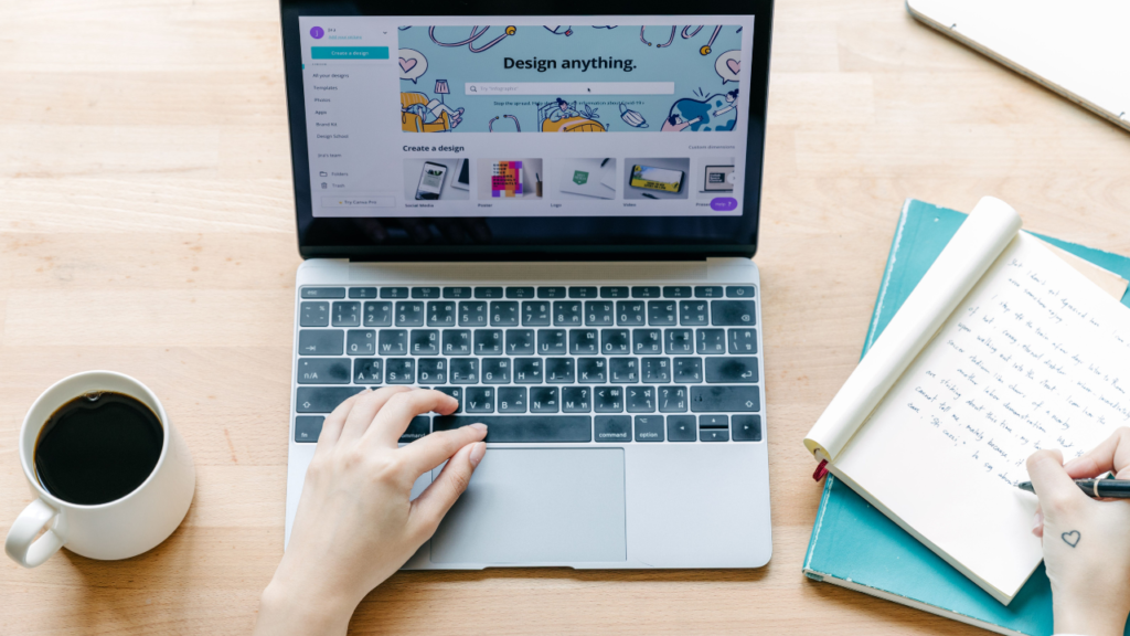 Content creator using AI writing tools to create blog content and improve productivity in 2026